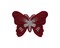 3"x 2 1/4" Burgundy / Silver Embroidery Heat Transfer Iron On Butterfly Patch Pack of 72